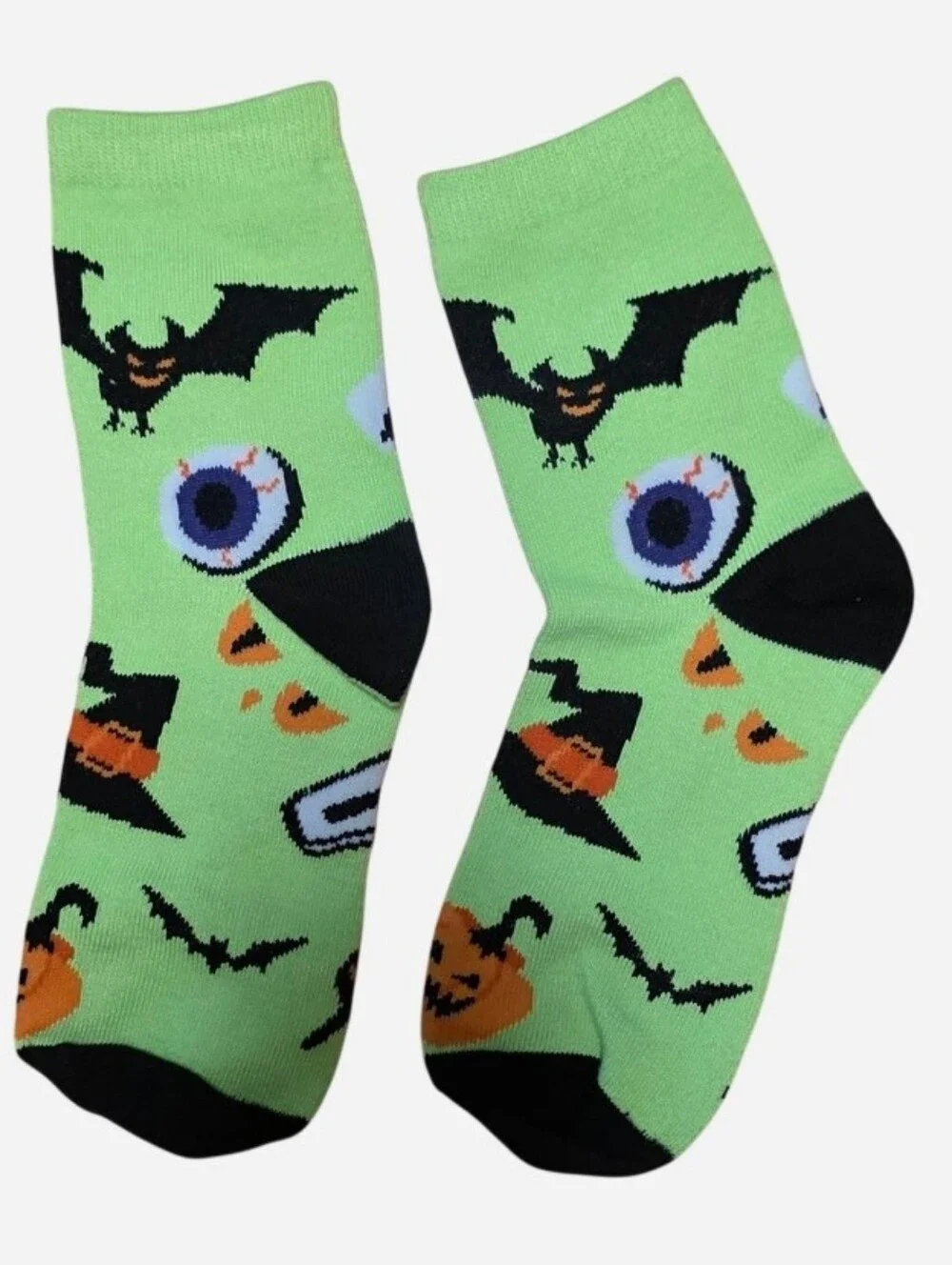Halloween Fun Sock Bundle Bride Of Frankenstein Bats Jack-O-Lanterns, Eyeballs